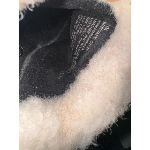 Born Shearling Lined Black Suede Platform Heel Mules Women's Size 11 - Picture 8 of 8